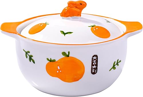 Miniatura 9 de Lindos cuencos de cerámica para ramen con tapas, aptos para microondas y lavavajillas, recipientes de almacenamiento de alimentos para cocina,