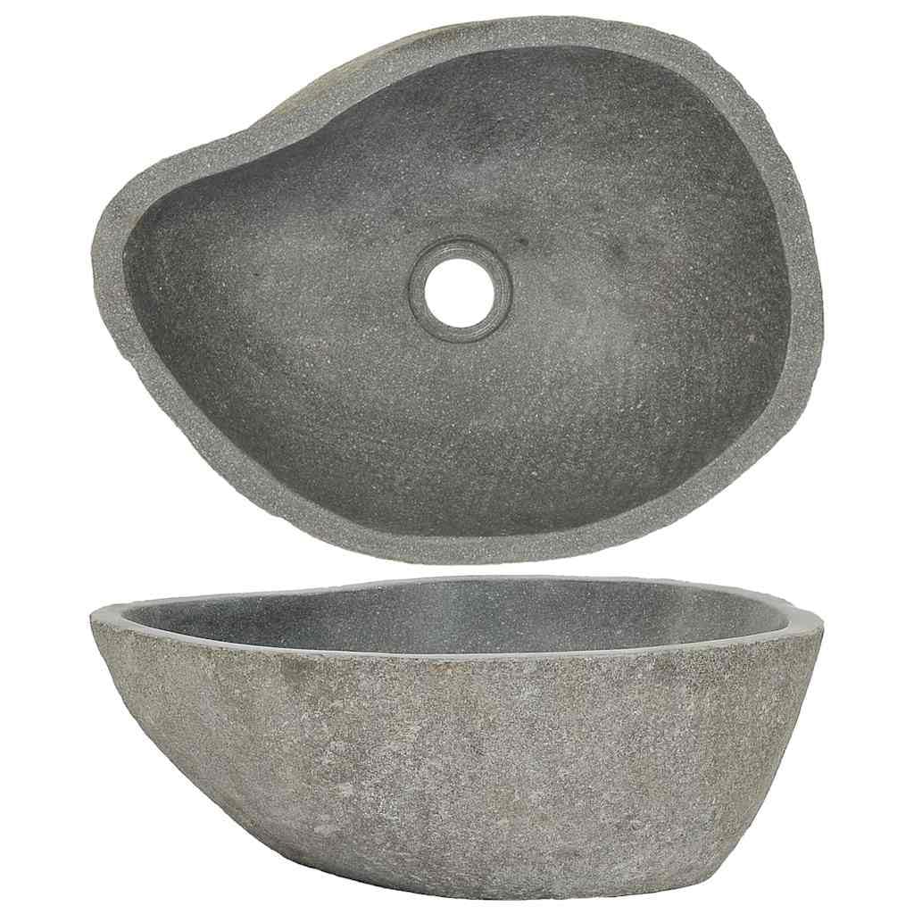 vidaXL Basin River Stone, Sink Basin for Toilet Washroom, Washing Bowl, Oval