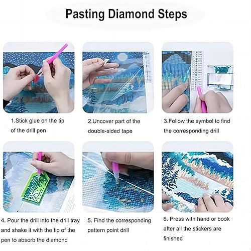 Miniatura 6 de Cexeqee Kits de pintura de diamantes para adultos y niños, puente grande 5D DIY paisaje nocturno kits de arte de diamantes para principiantes
