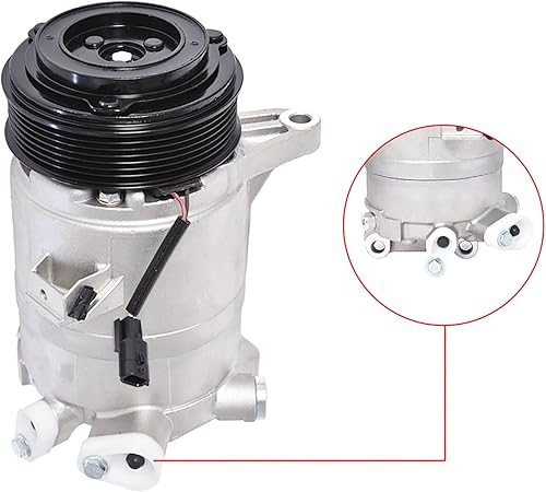 Miniatura 6 de WFLNHB Compresor de CA y embrague de AC, puertos de AC, 7 ranuras de repuesto para Nissan Maxima 3.5L 2009-2014, Murano 3.5L 2009-2014, Pathfinder
