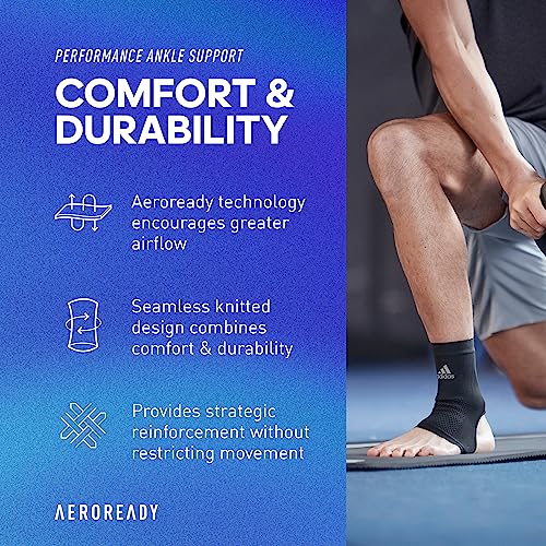 Image of adidas Performance Climacool Ankle Support Sleeve - Ankle Sleeve for Training, Competitions, Support, and General Fitness - Ergonomic Design, Silicone Grip, Breathable & Durable Material - X-Large