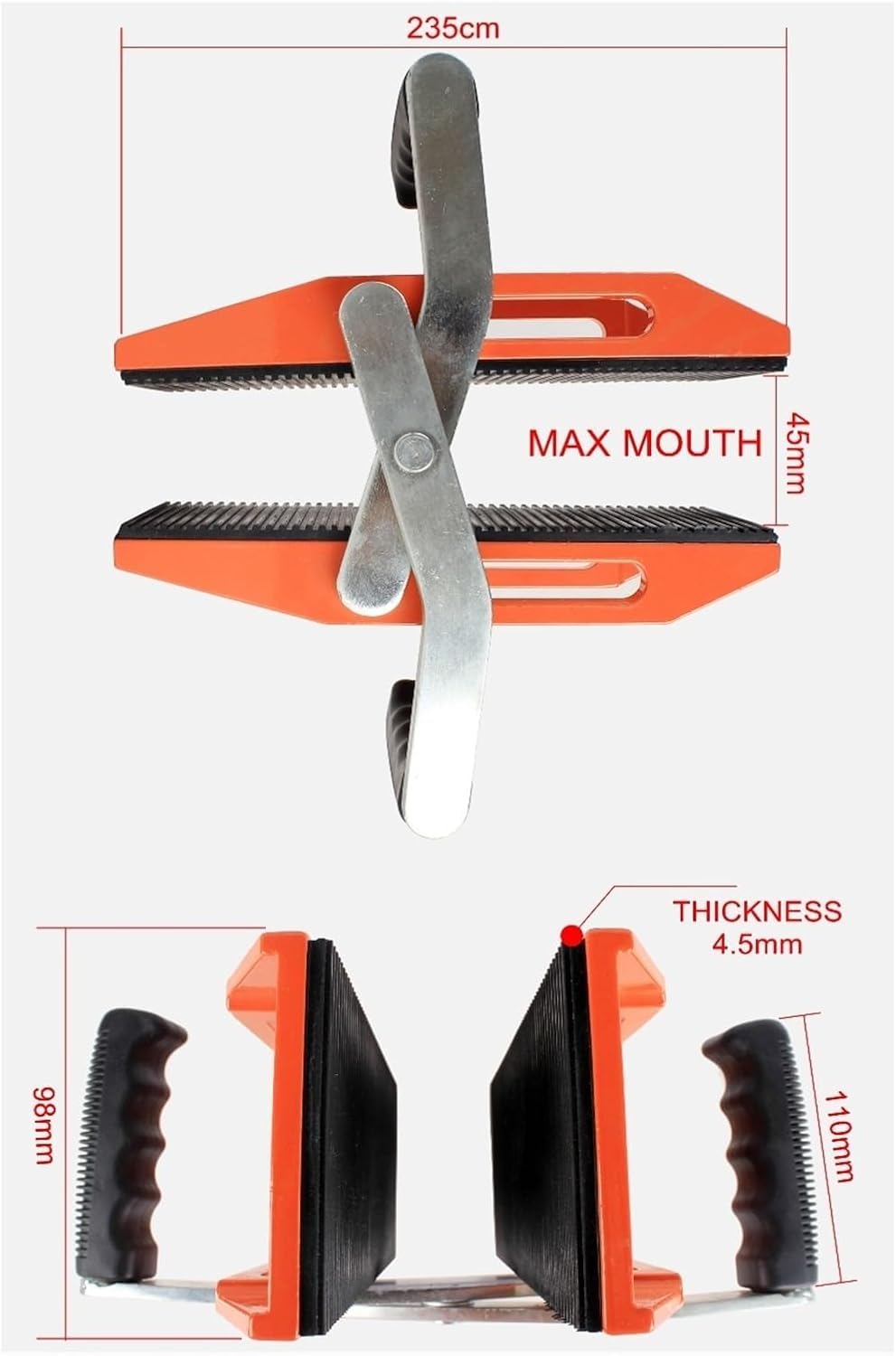 2 morsetti per pietre resistenti da 0-54 mm, utensile di sollevamento a due mani con ganasce rivestite in gomma
