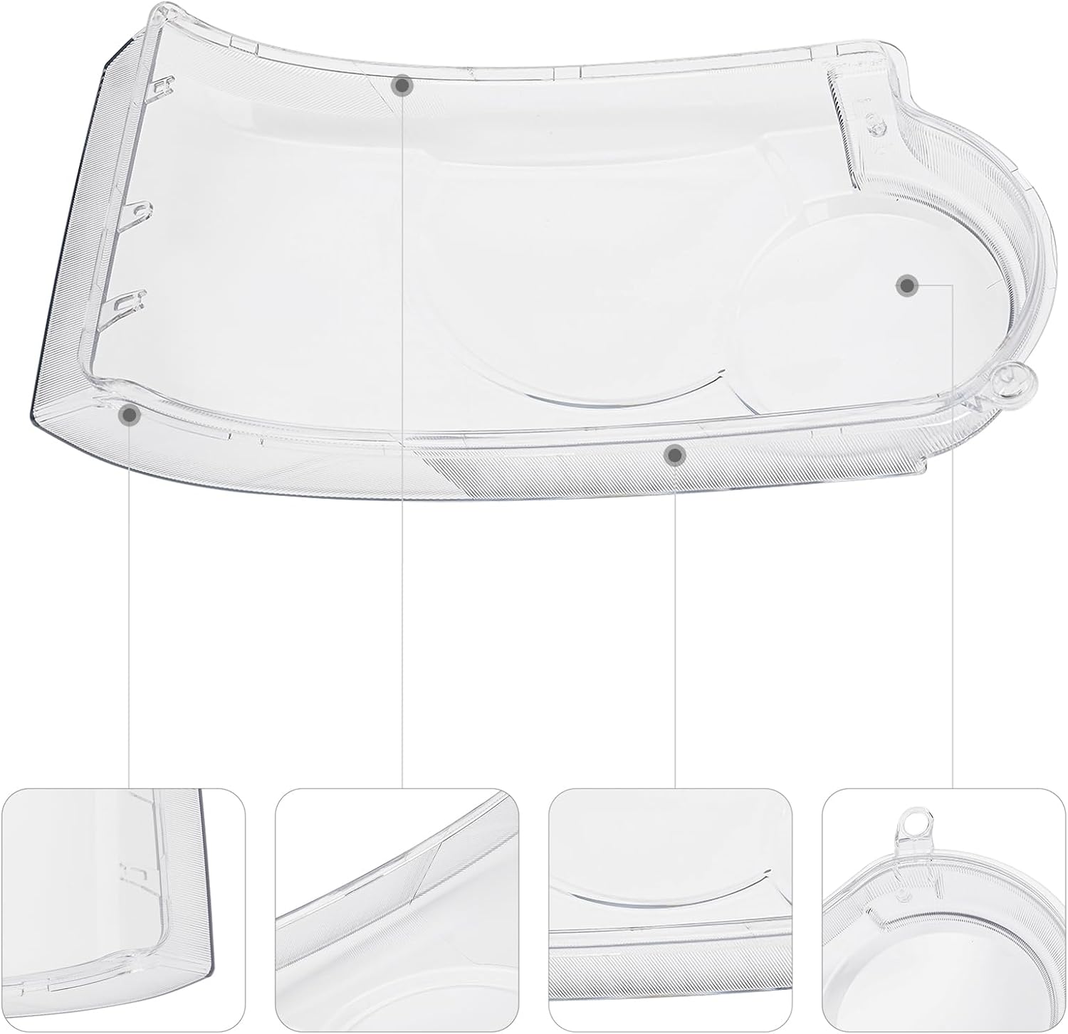 Headlight Lens Cover Compatible with Land Rover Range Rover 2006 2007 2008 2009 Not Sport Front Headlamp Clear Lampshade Driver&Passenger Car Left& Right Light Covers Pair Set
