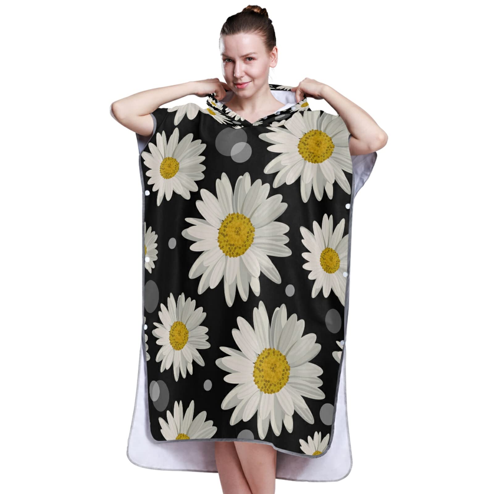 Poncho de surf adulte avec capuche et poche blouse à séchage rapide serviette en microfibre pour salle de bain, plage en plein air