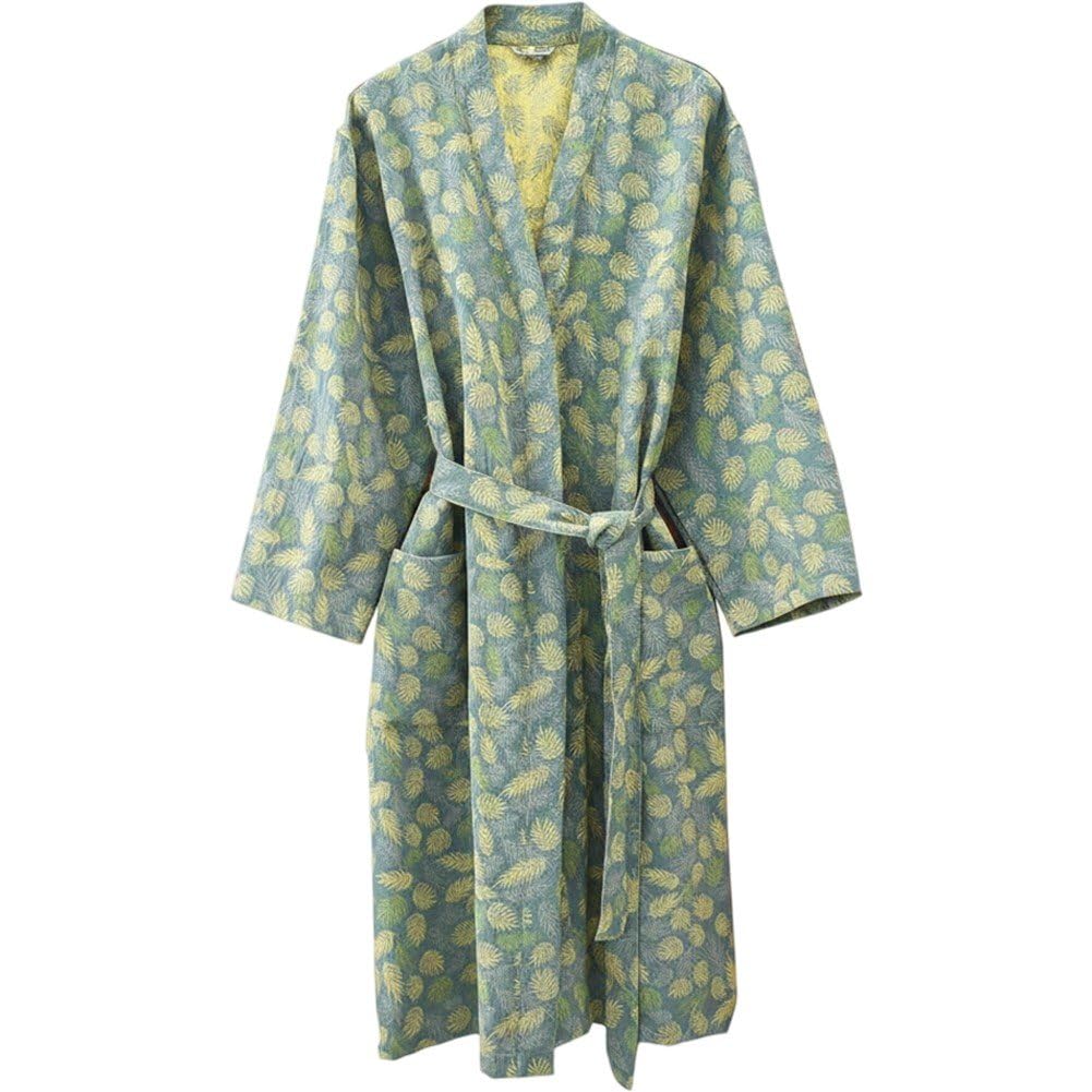 Ppmter Japanese Kimono Robe for Women Soft Lightweight Bathrobe with Belt, Long Loose Bathrobe Nightgown Ladies Loungewear Sleepwear