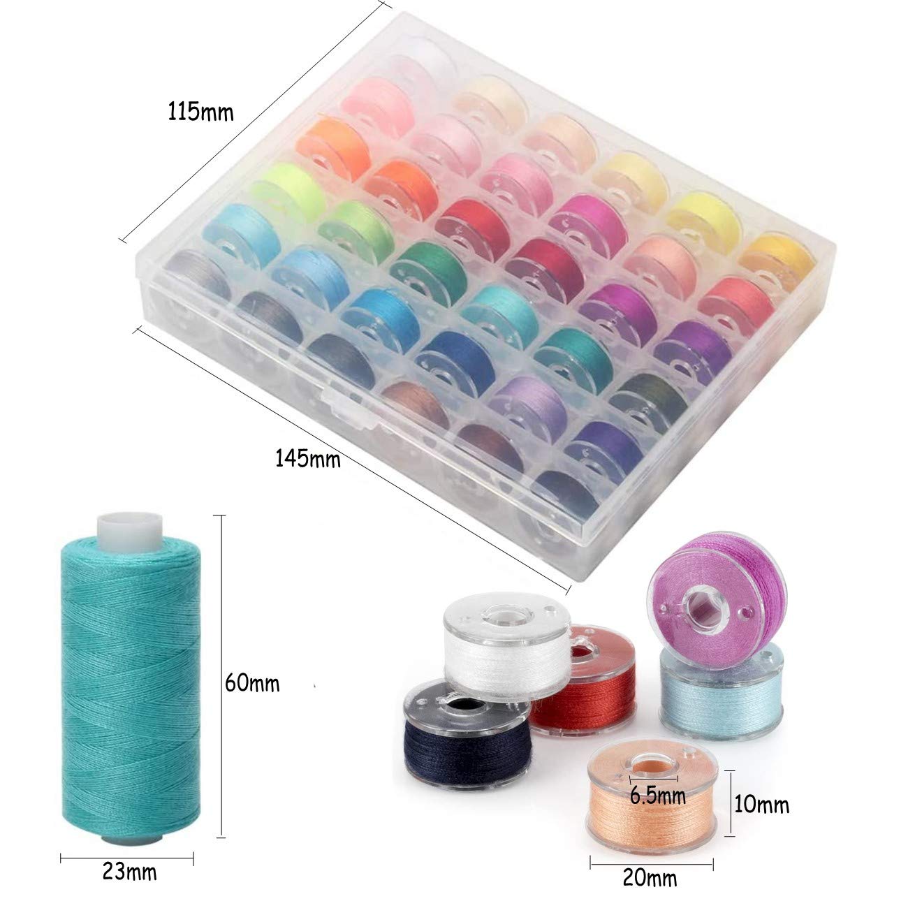 Set 36 Bobine Di Filo Da Cucito 400 Iarde – 36 Colori Popolari In Poliestere Resistente, Per Macchine Da Cucire E Lavori A Mano, Regalo Perfetto Per Sarte