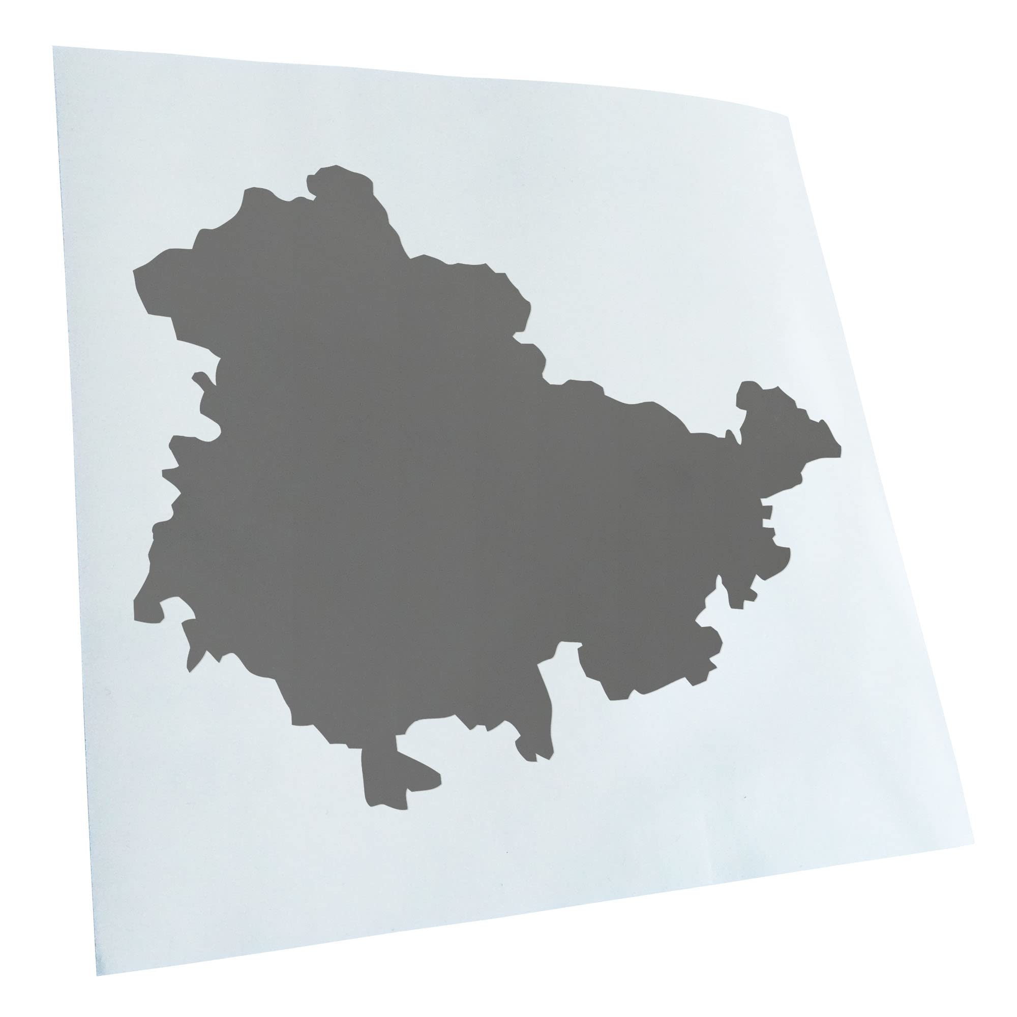 Kiwistar - Car Sticker - Grey - 30 x 25 cm Thuringia Germany Silhouette - Rear Window Car Sticker Weatherproof for Car Truck Moped Truck - Sticker Exterior Self-Adhesive Tuning Accessories for Windows