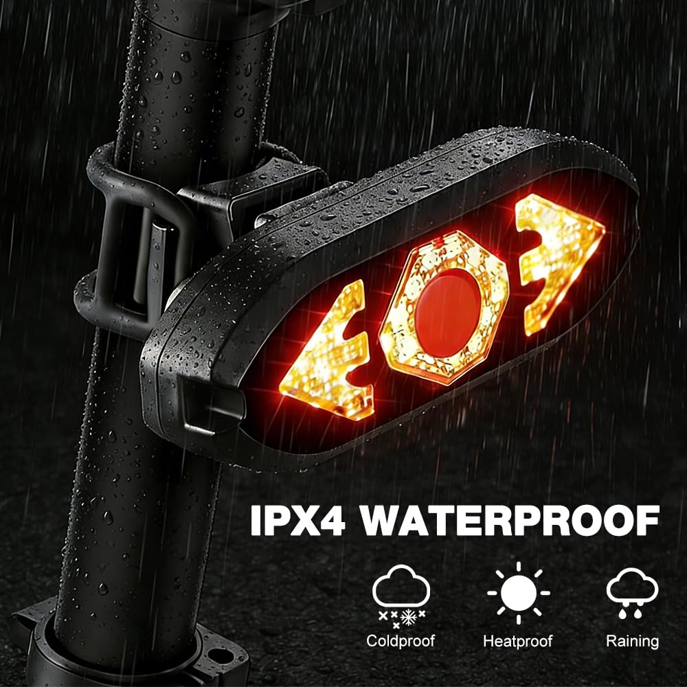 Blinker E Scooter, IPX4 USB Wiederaufladbar E Scooter Blinker mit Funkfernbedienung & Automatische Bremsanzeige & Kurvenwarnung, mit 5 Modi, für Xiaomi M365/Pro2/1S Ninebot - 4