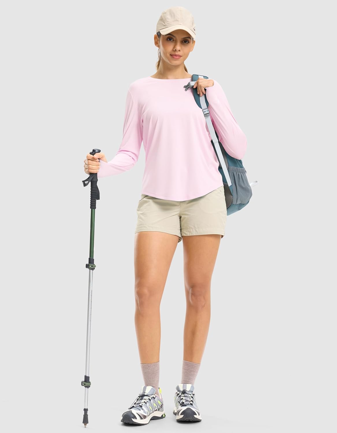 Soothfeel Long Sleeve Workout Tops for Women Lightweight Athletic Running Gym Active Shirts UPF 50+ Quick Dry Hiking Tops