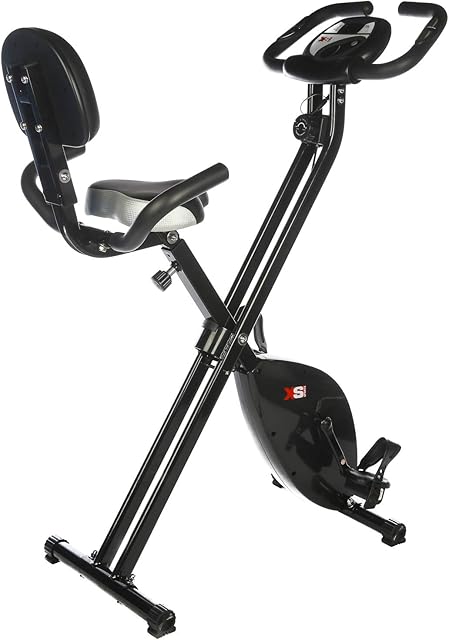 XS Sports B250 Folding Magnetic Exercise Bike - Indoor Fitness Equipment - Stationary Upright Gym Cycle and Foldable Trainer for Home Workout and Cardio