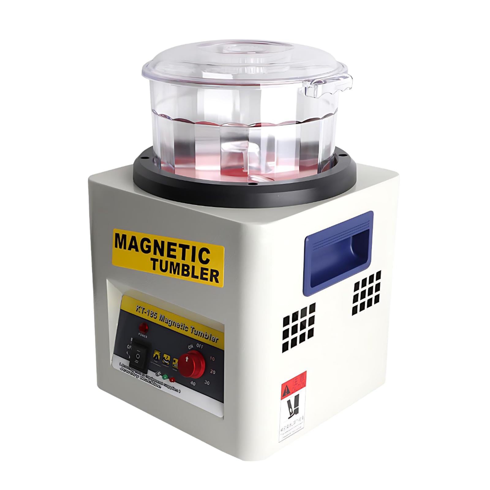 Maszyna Do Polerowania Biżuterii, Magnetyczna Wykańczarka Do Naszyjników | 250W Motor, 2000 Varv/Min, 1-60 Min Timer, Automatisk Omkastning Var 10:e Min, 600g Kapacitet, 8,9kg, För Precisionsdelar