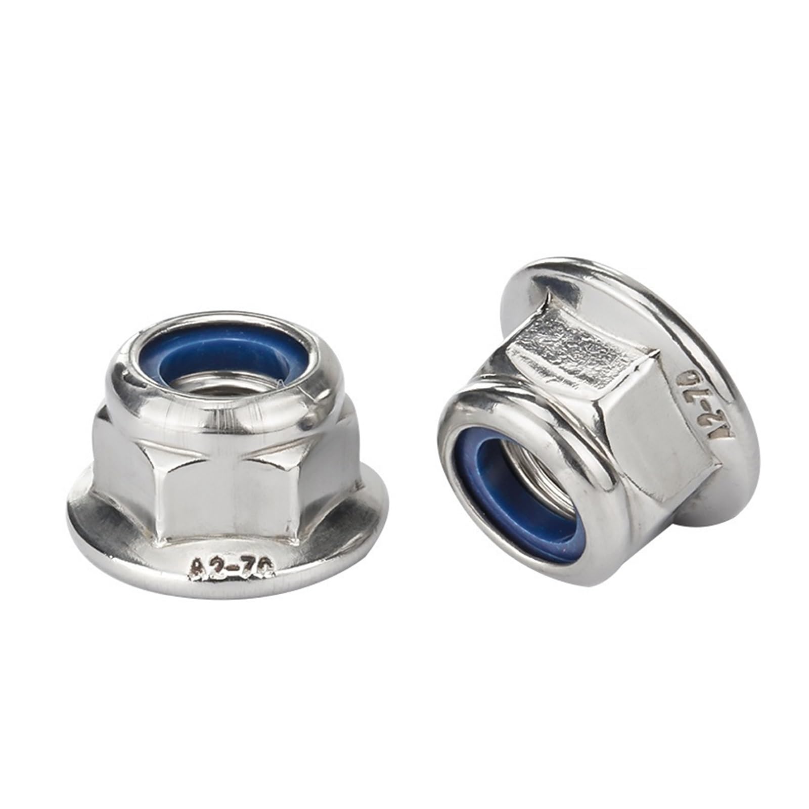 Dadi esagonali a Flangia dentellati, Dadi flangiati esagonali seghettati Chiusura in Nylon in Acciaio Inossidabile e Chiusura in Metallo M4-M12(Metal Lock,M4(10pcs))