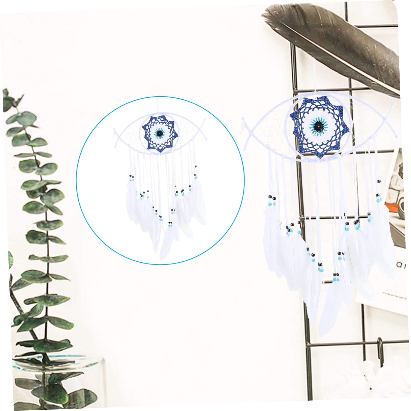 GOOHOCHY Evil Eye Dream Catcher Wall Decor Handmade Home Decor Hanging Wall Art Vintage