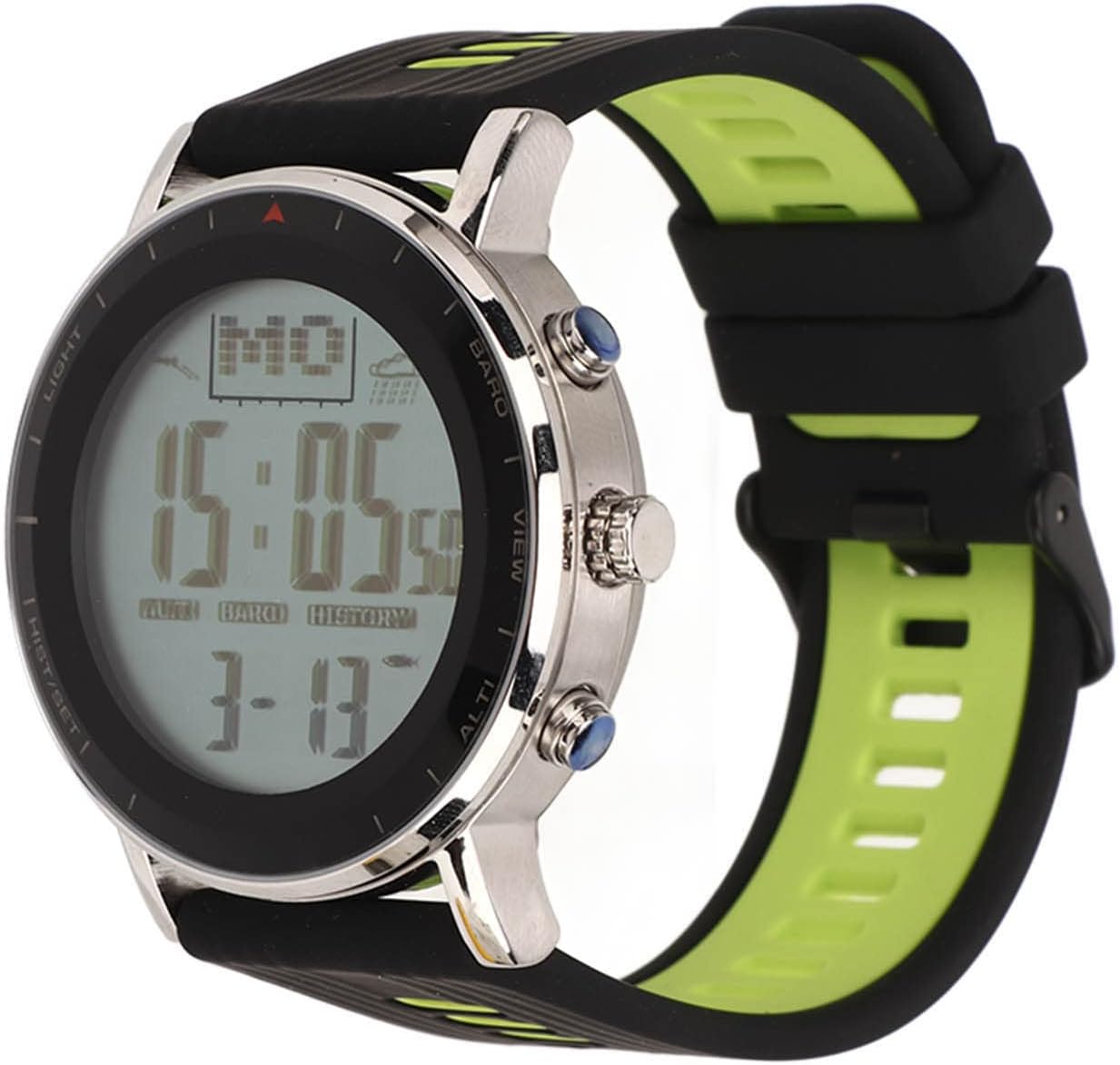 Topiky Reloj de Pesca, Reloj Deportivo Al Aire Libre, Portátil Multifuncional Impermeable Altímetro Barómetro Termómetro Reloj Deportivo Al Aire Libre para Pesca Senderismo