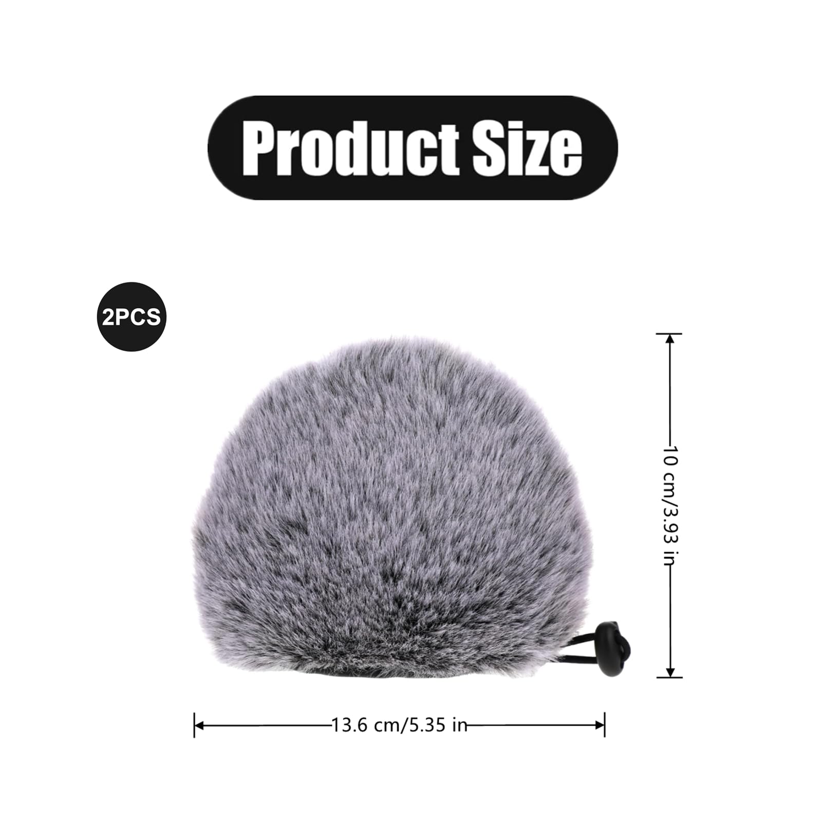 2 PCS Microphone Cover Professional Windscreen Muff Microphone Windscreen Furry Mic Wind Cover with Adjustable Rope for Microphone Noise Reduction Accessory