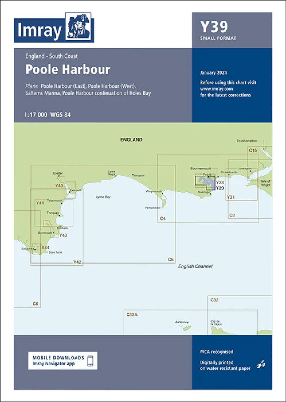 Imray Chart Y39: Poole Harbour Small Format (Y Charts): 39