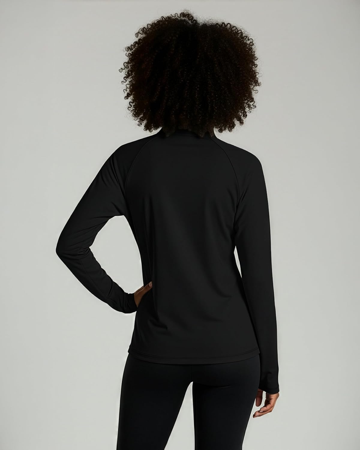 Real Essentials 3 Pack: Womens Dry-Fit Long Sleeve Quarter Zip & Full Zip Up Hoodie Workout Jacket (Available in Plus) - Image 6