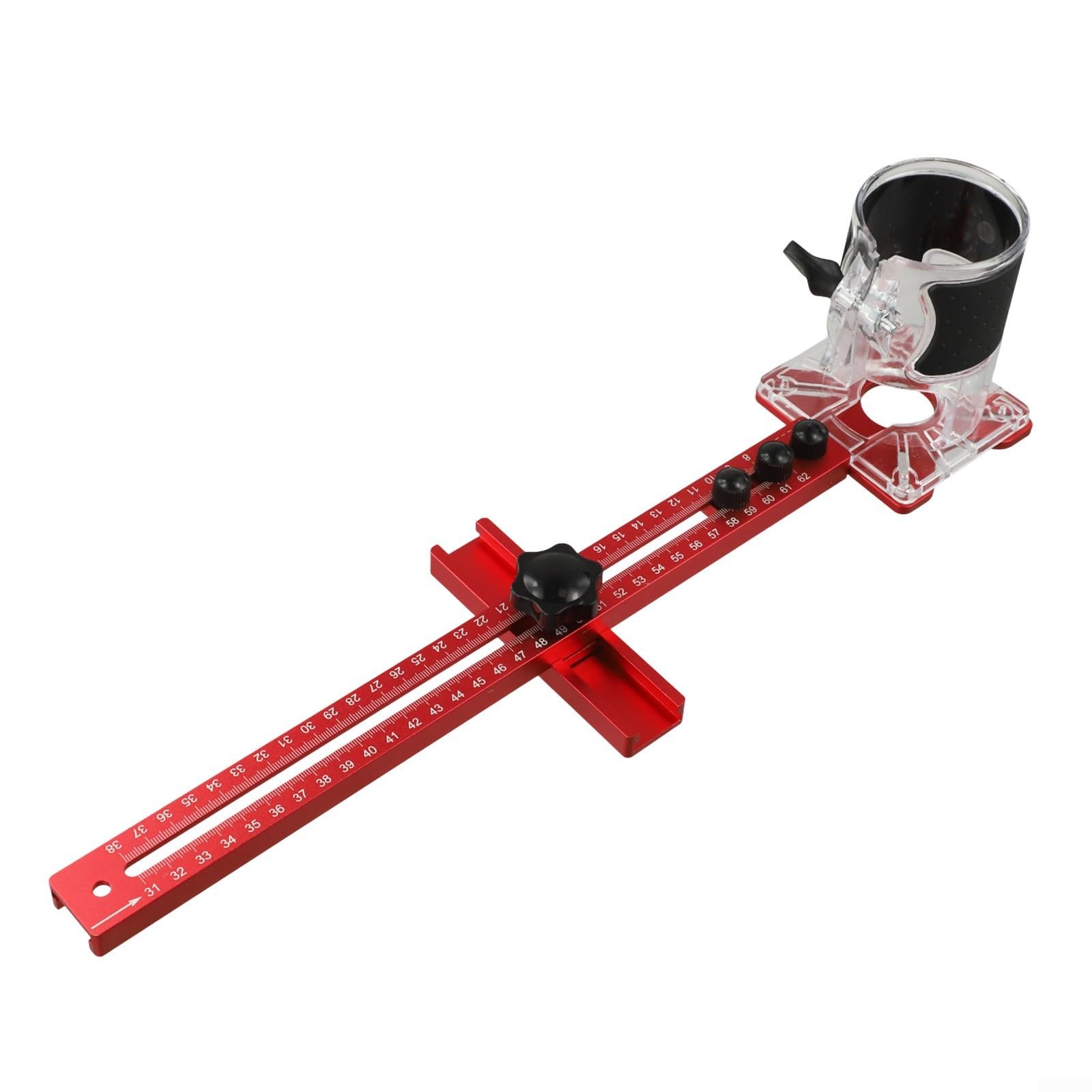 Aluminium Router Fräsrillenhalterung Vorrichtung mit verstellbarer Bodenplatte, Kreisschneid- und Schlitzführung für Holzbearbeitungsschrank-Hardware, Frästisch (B)