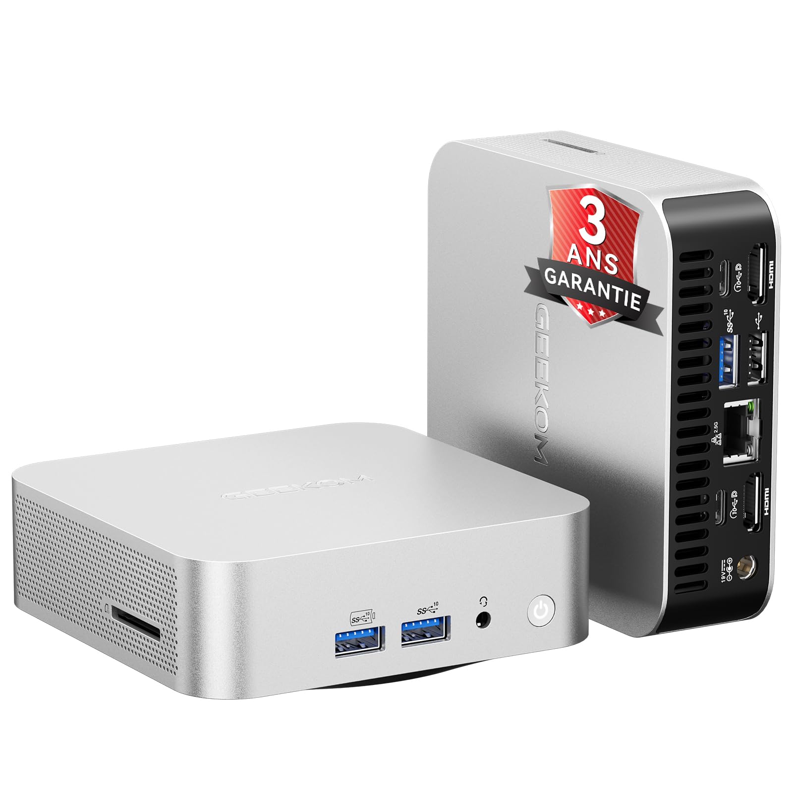GEEKOM A5Pro Mini PC AMD Ryzen 5 7430U 16 Go RAM 512 Go SSD Aluminium Windows 11 Pro USB4 LAN 2,5G 8K Quad Display
