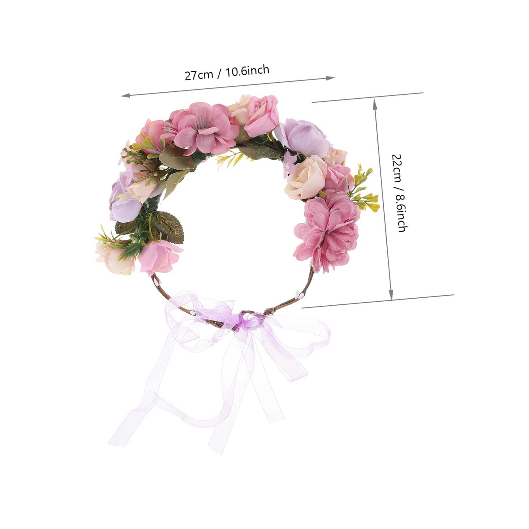 FRCOLOR 4 Stück Braut Blumenstirnband verstellbares Blumenstirnband hochzeit kopfschmuck wedding hair accessories brauthaatschmuck Kopfbedeckung mit Blumenkrone Hochzeitsblumen-Stirnband