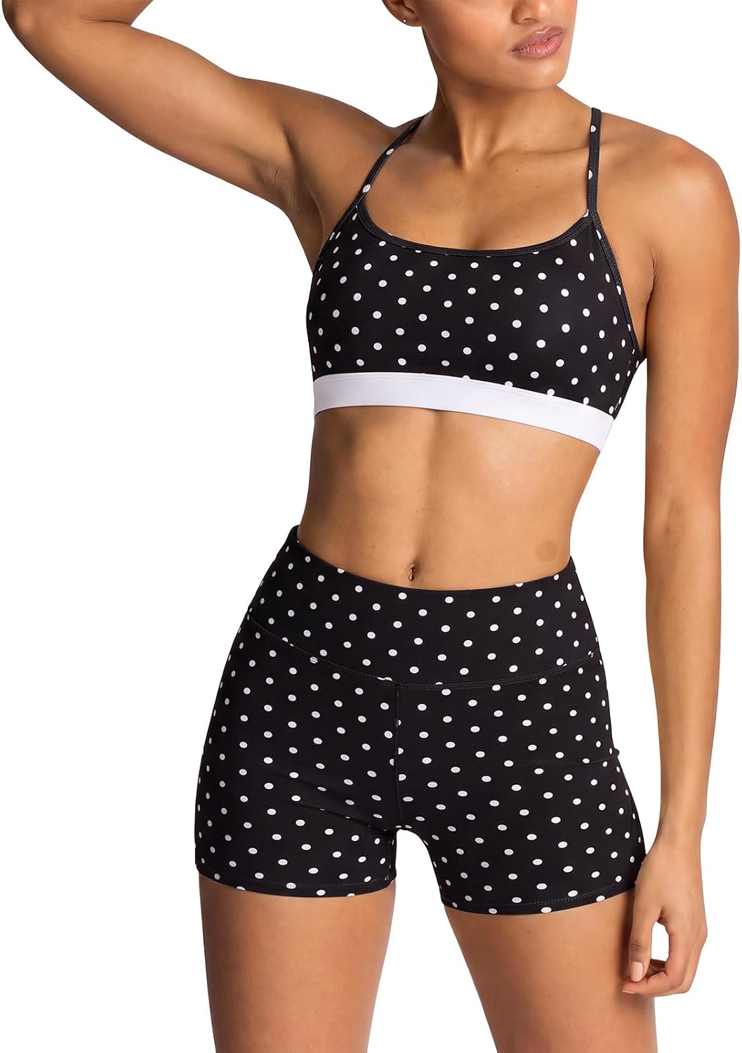 Polka Dot Workout Sets for Women Yoga Pilates Outfits Gym Matching Sets S