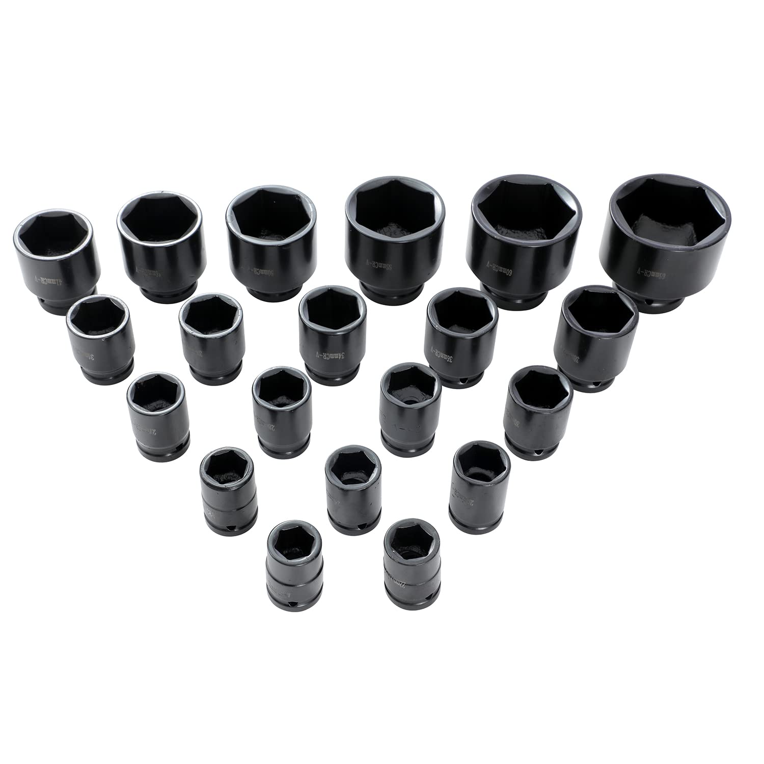 KATSU 3/4" Set di Chiavi a Bussola Profonda Impact 26 Pezzi, 21-65mm Metrico con Chiave a Cricchetto a 24 Denti, Automotive Camion Trattori Motori Riparazione Meccanico Strumento (Budget)