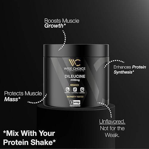 Miniatura 4 de Wise Choice - Suplemento de péptido de dileucina en polvo, 2000 mg de péptido de leucina para crecimiento muscular y recuperación  Apoya la síntesis