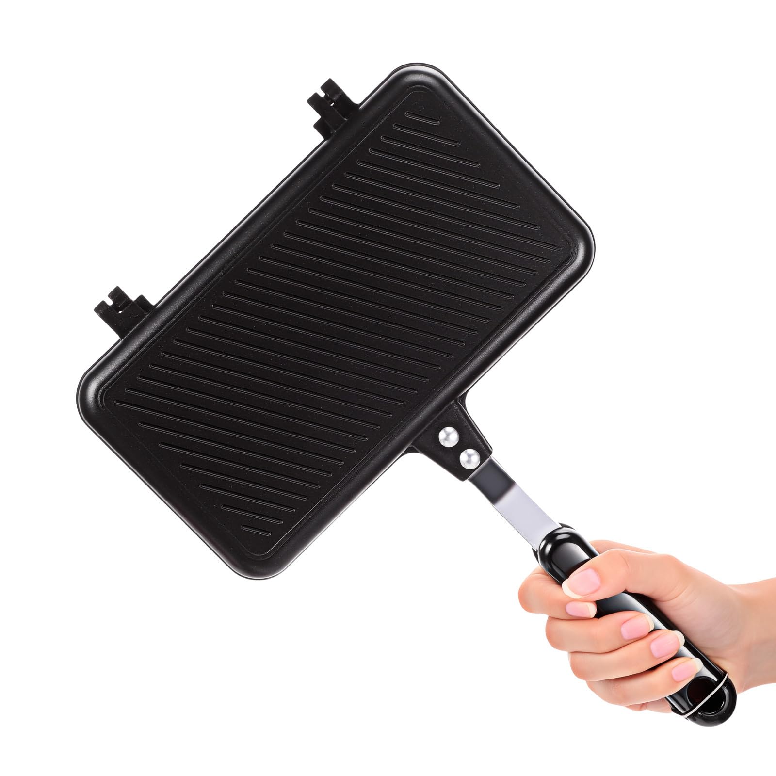 CRAFTHROU Padella per Panini Doppia Faccia Antiaderente in Alluminio