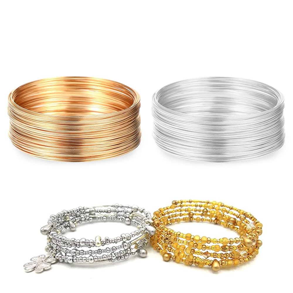 Filo Memoria In Acciaio Inox 0,6 Mm Per Creazione Gioielli – Anelli Multipli, Oro, Per Braccialetti E Collane