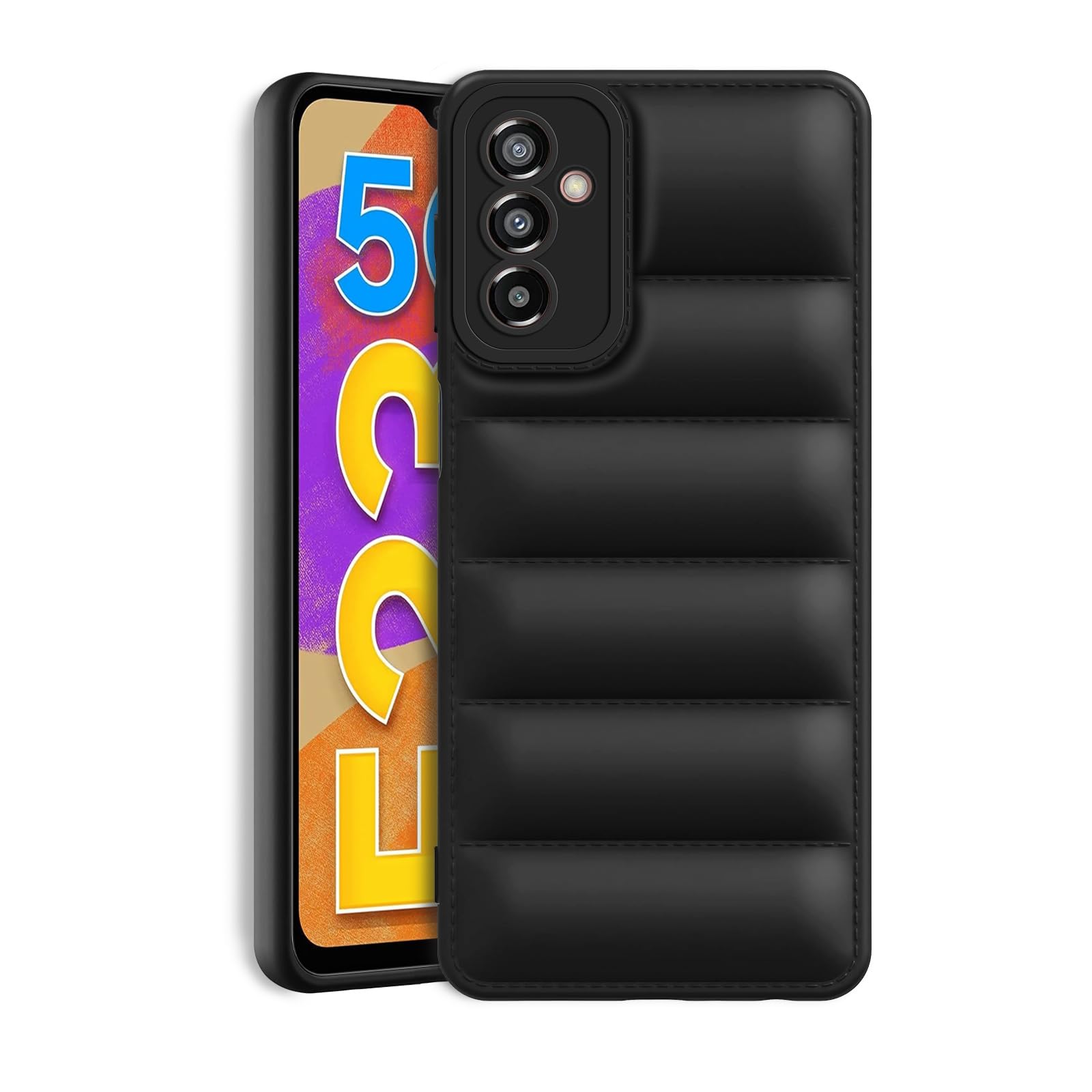 Plus Puffer Case Camera Protection Soft Back Cover for Samsung Galaxy F23 5G - Black (B0D6WD82F4) Amazon Price History, Amazon Price Tracker