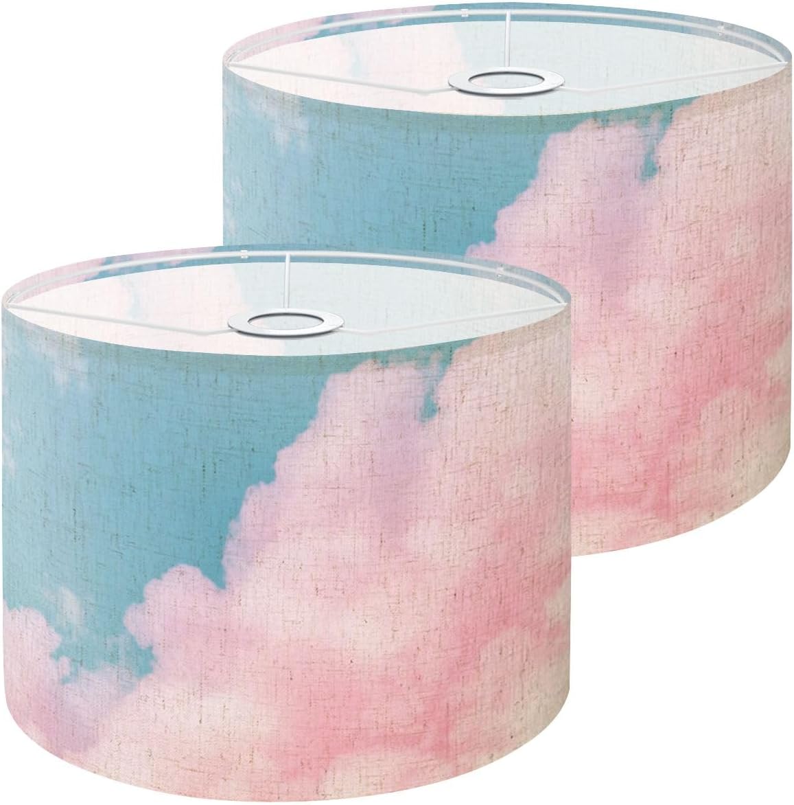 Lampshades Lamp Shades Set of 2 Cloud series Colorful cotton candy Soft fog clouds pastel Light Shade for Table Lamps Floor Lamps Drum Lamp Shades Lampshade Replacement