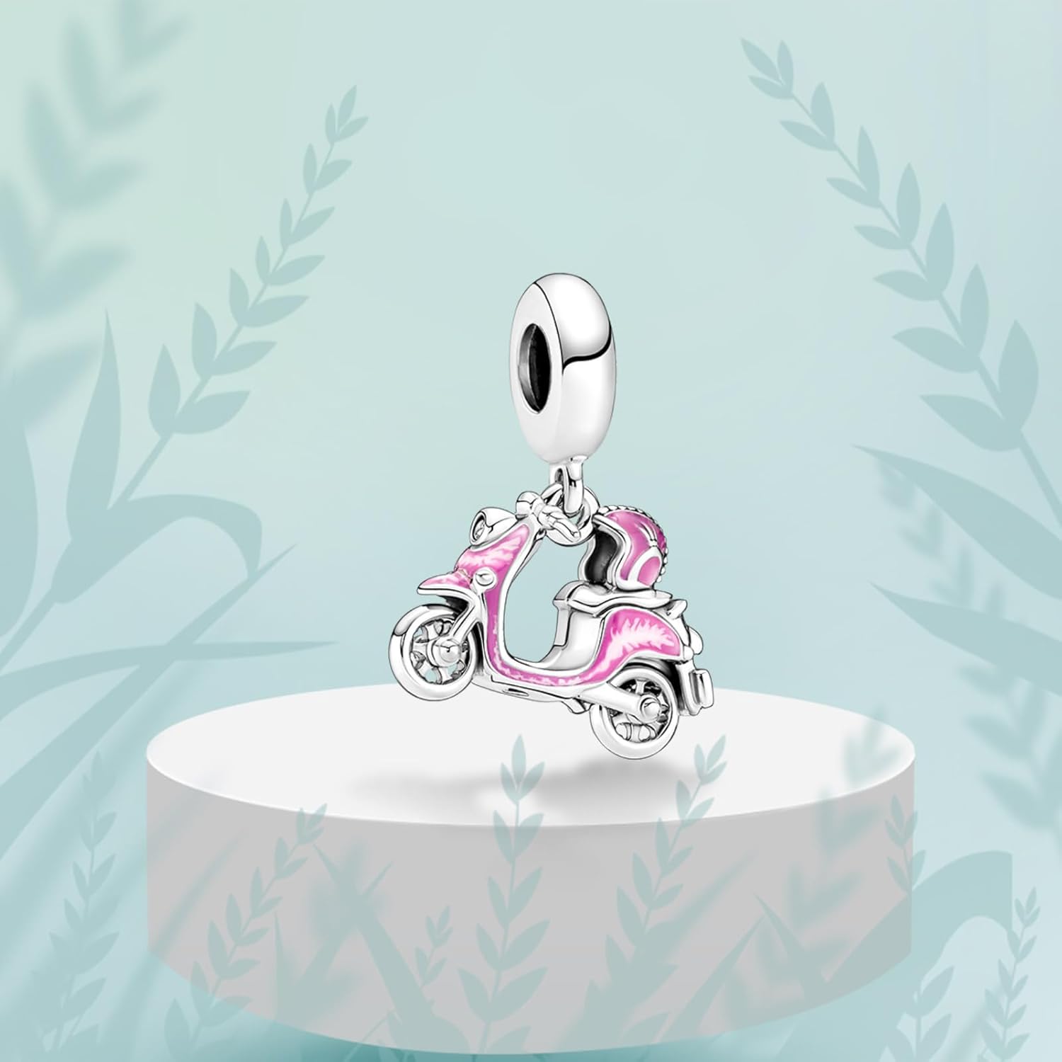 Pink Motorcycle Charms Pendant 925 Sterling Silver Charms Fit Women's Bracelet Necklace Pendant Gift For Friend Family - Image 4