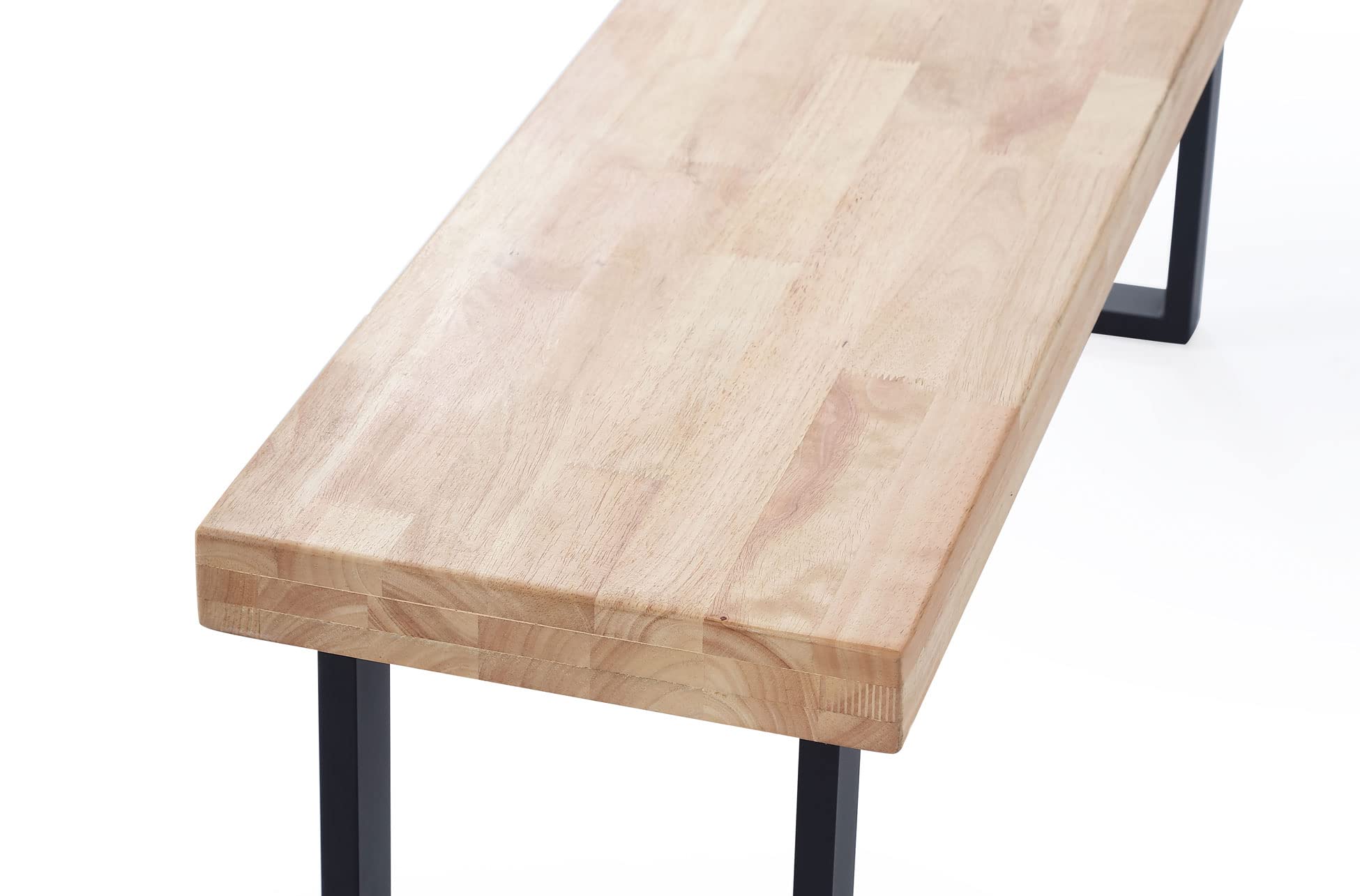 PEGANE Banc d'assise Coloris chêne Nordique/Pieds Noir -Largeur 120 x Profondeur 47 cm x Hauteur 34 cm