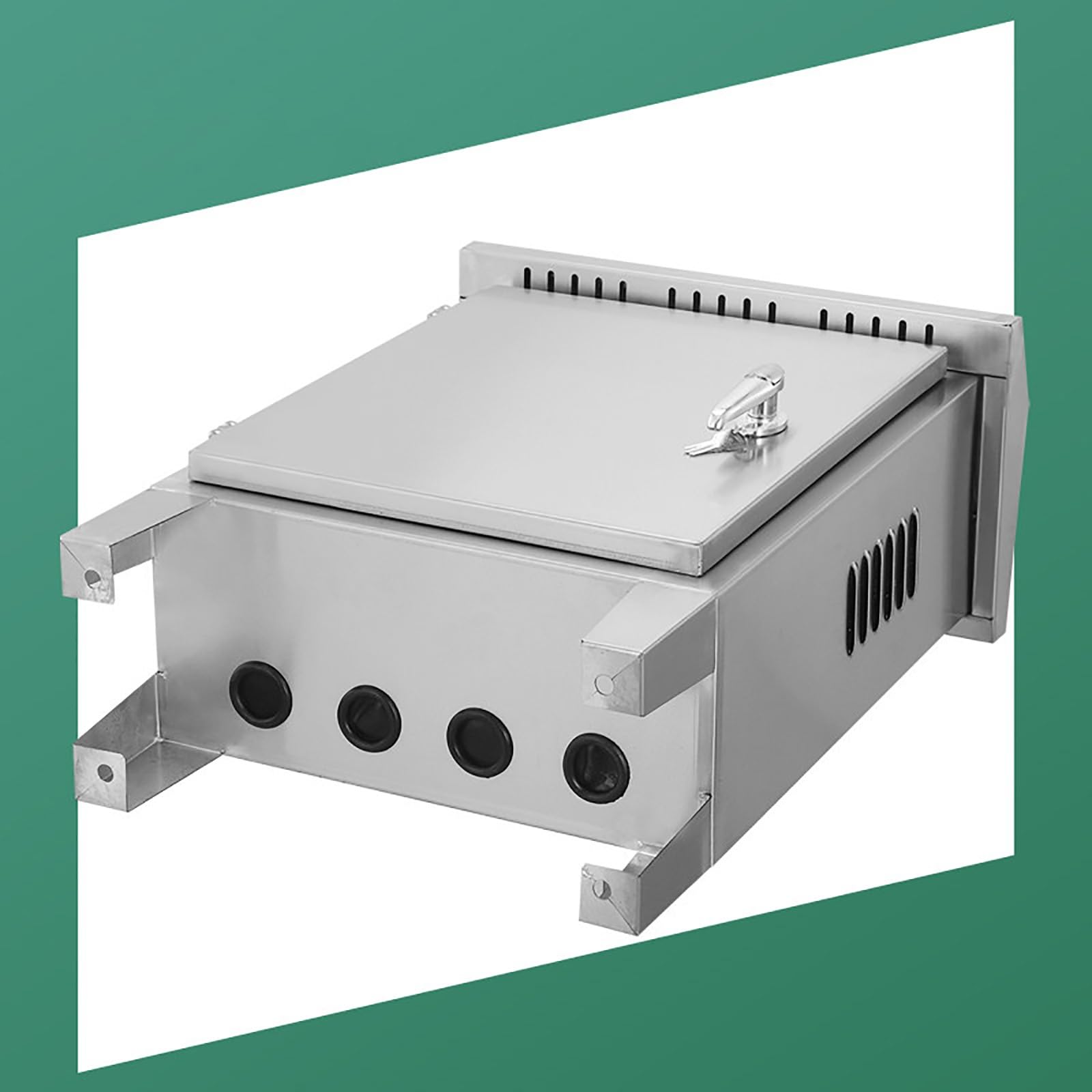 Armario Electrico de Acero Inoxidable 304 con Patas, Caja Estanca Exterior Electrica, Cuadro Electrico Superficie Montaje en Suelo, IP65(50x40x20cm/20x16x8in)