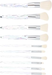NUOBESTY 10pcs Makeup Brush Set with Glass Di...