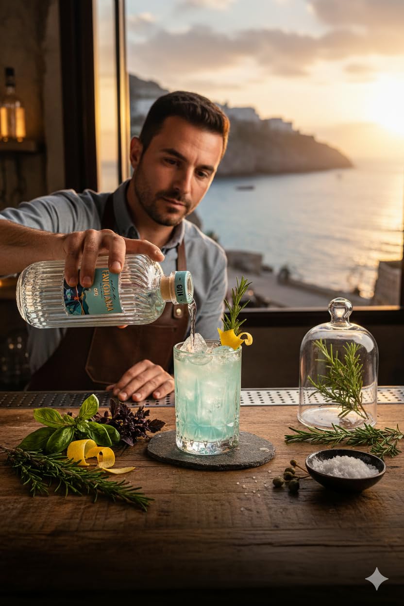 CG94 - Favignana Gin Artigianale, 41% Vol, Bottiglia di Vetro da 700ml, Wild Botanicals, Prodotto in Italia