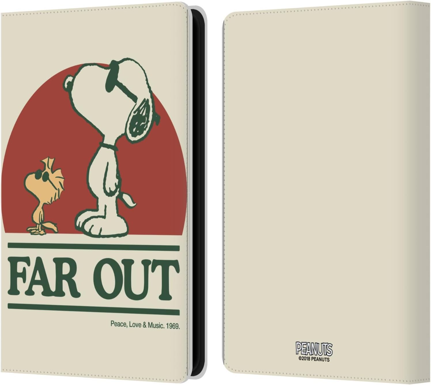 Head Case Designs Officially Licensed Peanuts Snoopy Woodstock Far Out Woodstock 50th Leather Wallet Case Compatible with Kindle Paperwhite 5 (2021)