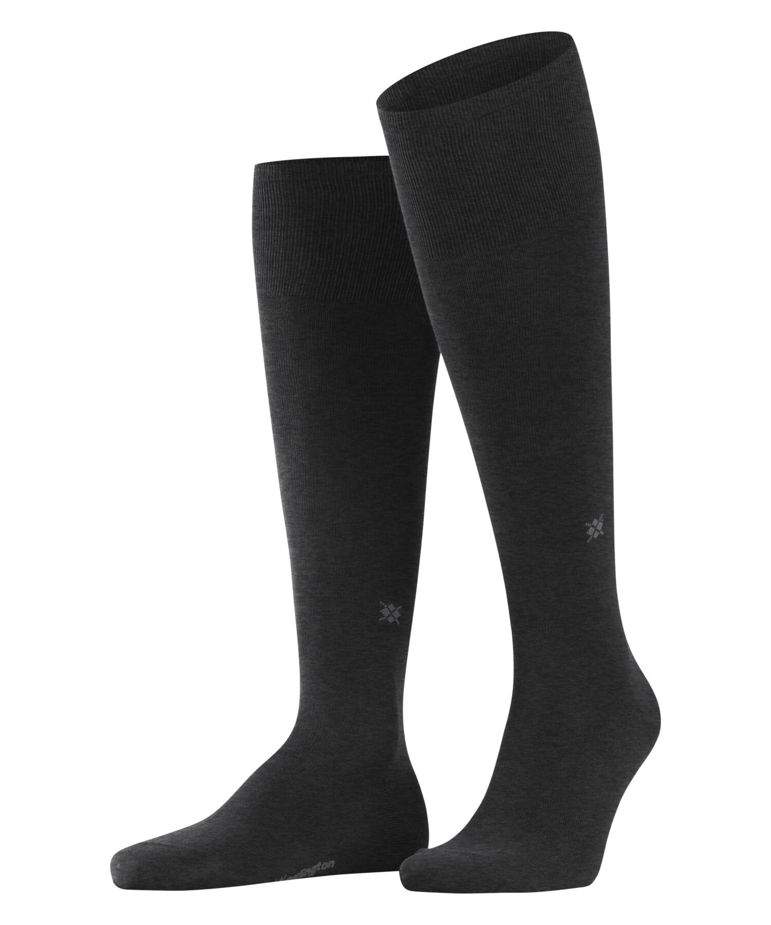 Burlington Men's Grey Anthracite Melange 3095 Dublin M Kh Cotton Long Plain 1 Pair Knee-High Socks, 6.5-11