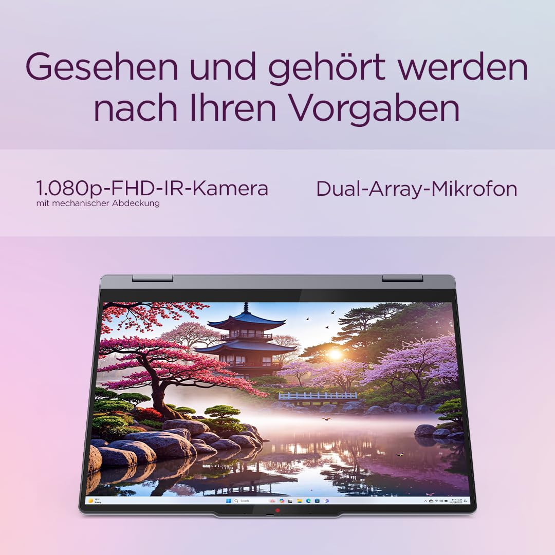 Lenovo IdeaPad 5 2-in-1 AI Laptop | Copilot+ PC | 14" WUXGA OLED Touch Display | AMD Ryzen AI 5 340 | 16GB RAM | 512GB SSD | AMD Radeon Grafik | Windows 11 | QWERTZ | Grau | 3 Monate Premium Care