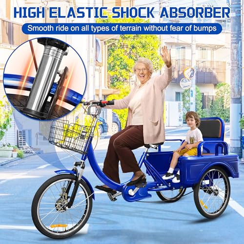 MOOITZ Adult Tricycle, 20 Inch 3-Wheel Bikes Carrying