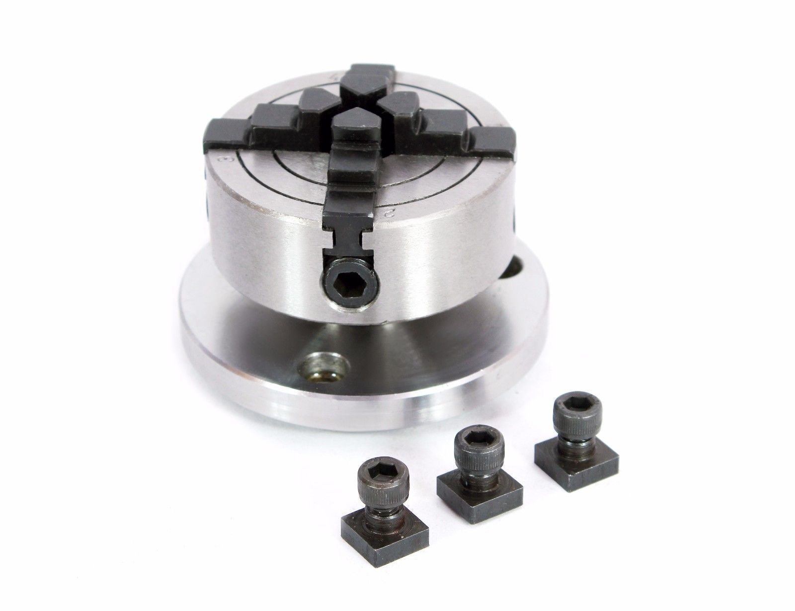 3" (75 mm) (4 szczeliny) stół obrotowy + 70 mm 4 szczęki niezależny uchwyt + płyta tylna
