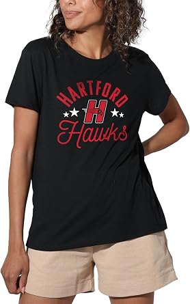 Official Collegiate Distressed Mascot Womens Apparel Loose T-Shirt Collection, Black