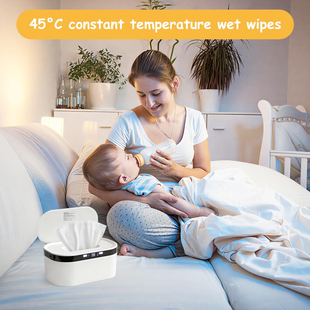 Chauffe-lingettes humides 10 W USB 3 niveaux de chauffage rapide veilleuse intégrée pour bébé