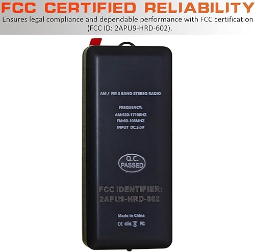 Miniatura 9 de Mini radio portátil personal AM/FM con pantalla LCD de sintonización digital y tiempo de retroiluminación, radio de bolsillo recargable SWDSTP con