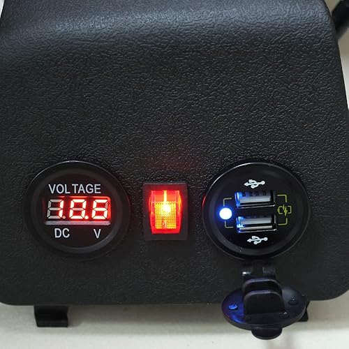 Miniatura 3 de Adaptador de encendedor de cigarrillos para motocicleta, enchufe de voltímetro, carga de puerto USB de teléfono dual compatible con GTS300 GTS GTV