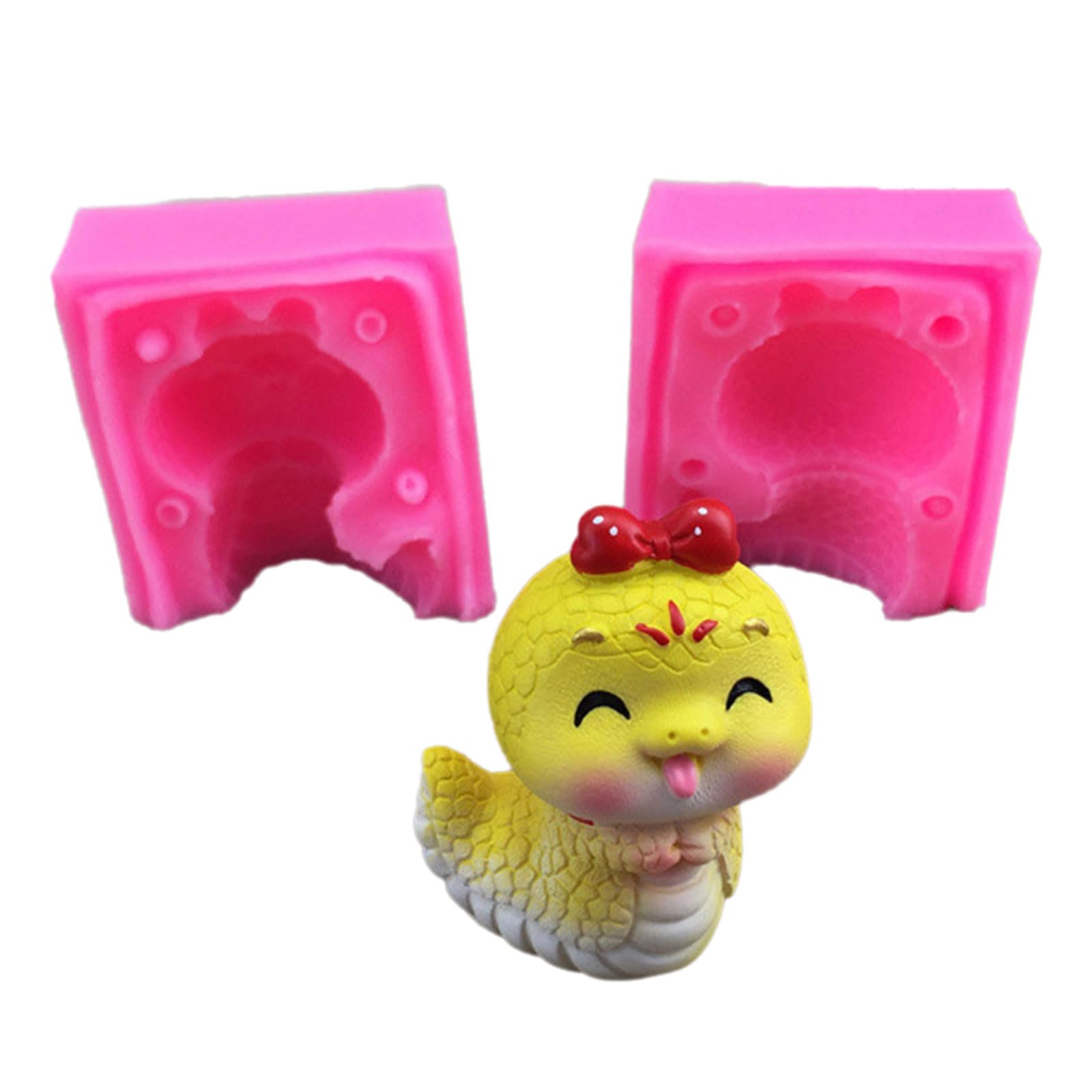 MICFENY Desk Ornament Mould Flexible Silicone Mold for 3D Snake Figurine Shaped Decoration Gypsum Mold Jewelry Making Supplies