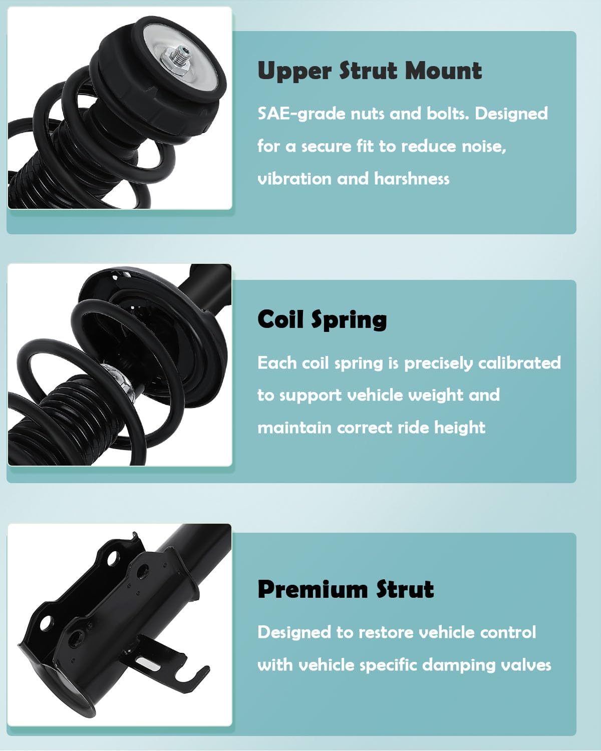 SCITOO Front and Rear Shock Absorber Assembly Fit for 2012-2015 for Chevrolet Volt, Complete Shock and Strut Assembly Kit Fit for 272664 272663 348032 5663 4PCS