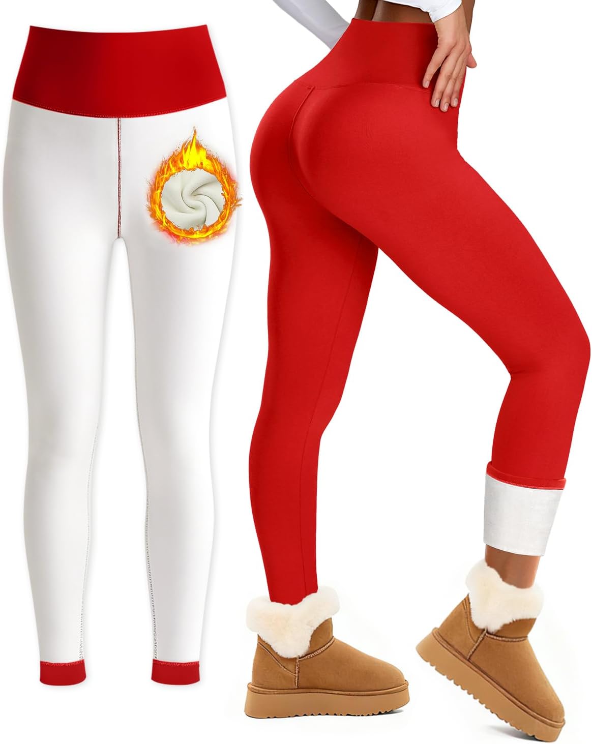 Bluemaple Fleece Lined Leggings for Women High Waisted Tummy Control Thermal Warm Winter for Women Workout Yoga Pants