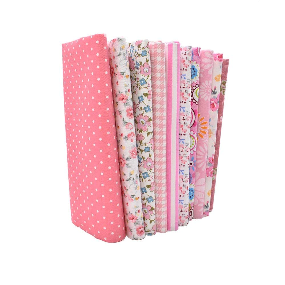 10pcs 12 x 12 Inches (30cmx30cm) Print Cotton Red Series Fabric Bundle Squares Patchwork DIY Sewing Scrapbooking Quilting Pattern Artcraft