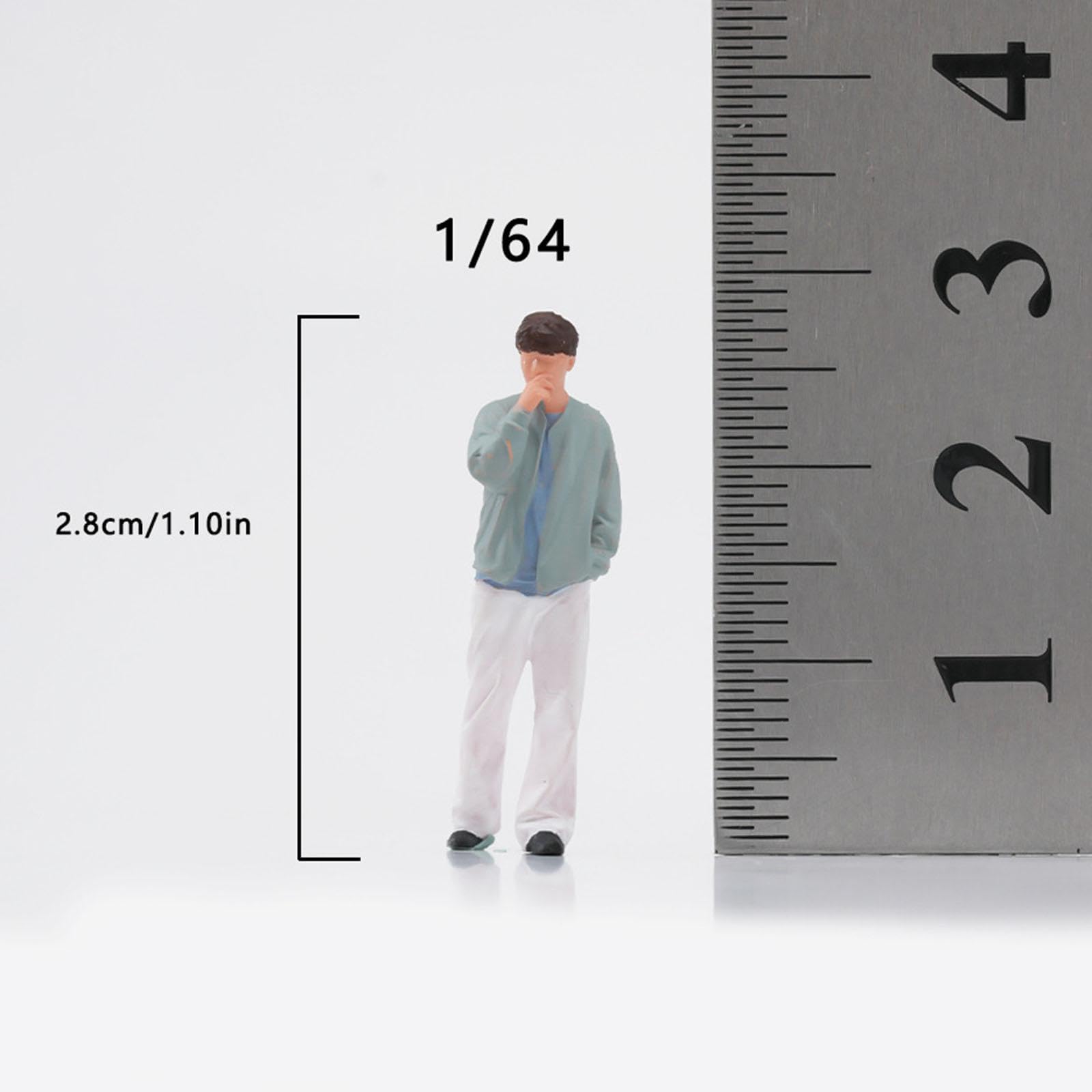 kowaku 1/64 Scale Man Miniature Figure Miniature Scene Figurine Small Tiny Decoration Diorama Photography Prop Dollhouse Accessories — view 6